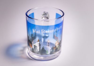 Becher aus Glas mit Bild “Mei Ravensburg”